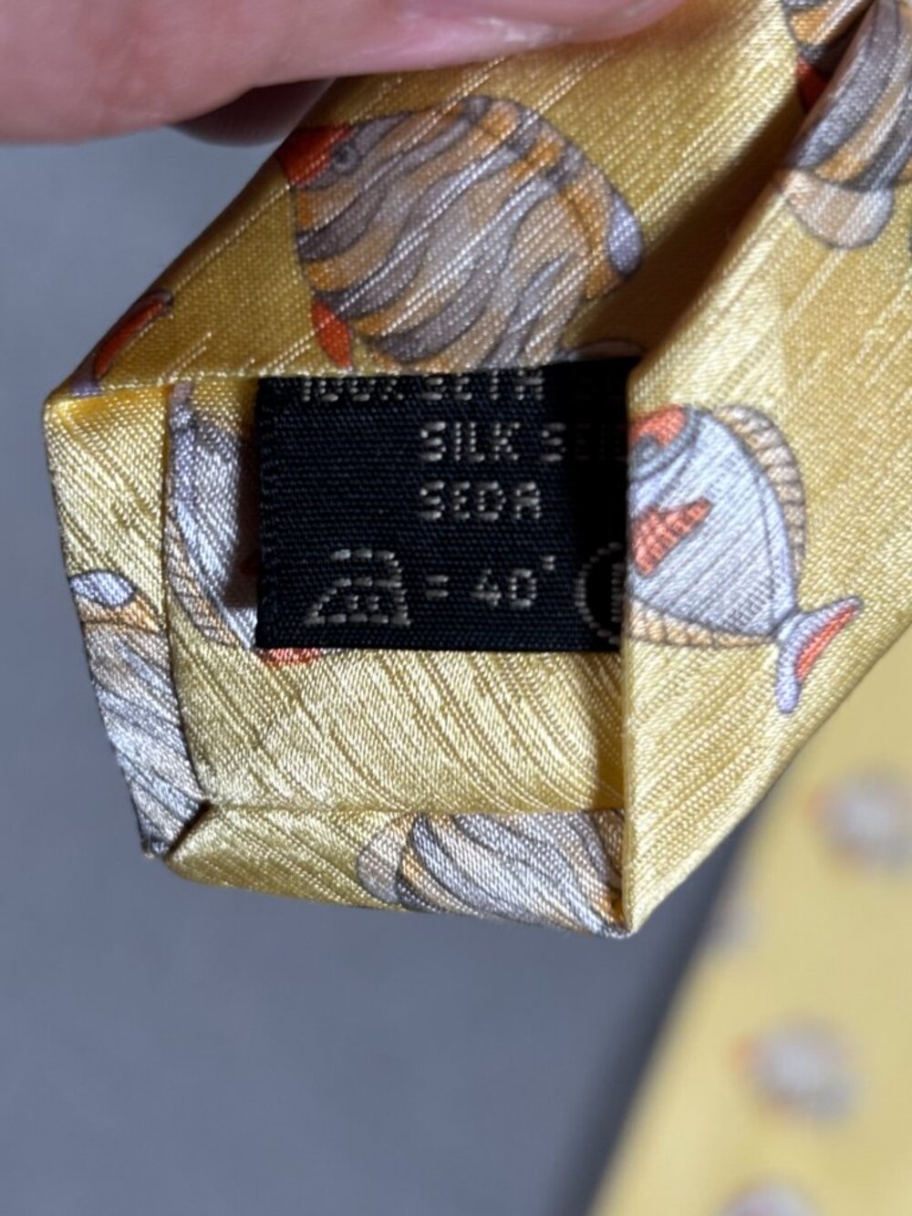 Leonard Paris Silk Tropical Fish Coral Floral Tie Made in Italy - Picture 6 of 8